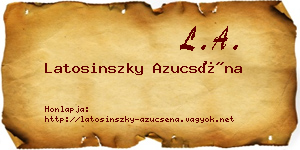 Latosinszky Azucséna névjegykártya